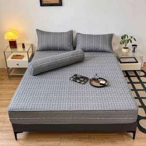 Bộ ga gối cotton living ga trần chất mềm mát tặng kèm 1 vỏ gối ôm cùng bộ