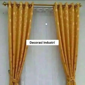 Gorden Polos Jendela Pintu Minimalis Ruang Tamu Mewah Murah Polkadot Tirai Korden Gordeng Hordeng