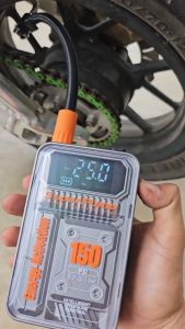 Monqiqi 15000mAh ที่เติมลมยางรถ ปั้มลมไฟฟ้า ที่สูบลมรถยนต์ ที่สูบลมไฟฟ้า ปั๊มลม ไฟฉุกเฉิน 5 วินาทีชาร์จเต็ม พาวเวอร์แบงค์ฉุกเฉิน ปั๊มลมรถยนต์