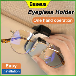 Baseus Car Eyeglass Holder kaca penyimpanan alat klip Clamping jenis Sun Visor kaca klip Platinum kenderaan Eyewear pemegang cermin mata hitam pemegang