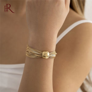 Frascati Gothic Twisted Chunky Chain Bracelets On Hand Women Vintage Big Bead Ball Pendant Bangles Steampunk Jewelry