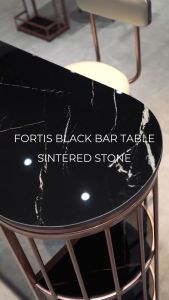 STARLEAD Meja Bar Minimalis Batu Sinter Fortis Black - Bar Table Meja Makan Tinggi Minimalis Apartemen