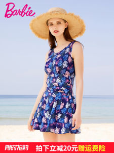 Barbie 2025 New plus Size One Piece Swimsuit for Women Thermal Spring Bathing Suit Slimming Design No Sleeve Casual Swimwear