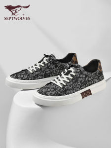 SEPTWOLVES | Spring New Icy Silk Thick Sole Height Increasing Mens Casual Canvas Shoes