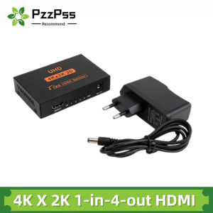 4K X 2K 1 in 4 out HDMI-compatible Splitter Switch UHD Video Switcher Cable Adapter Monitor Laptop PC HDTV Video Setup