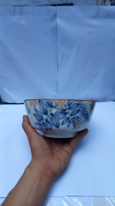 Tô sứ hoa văn 4d mẫu simple 18cm tô sứ ăn phở trắng