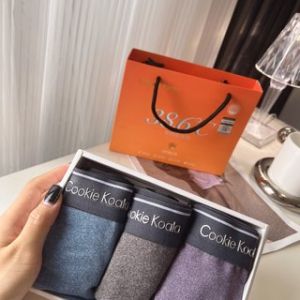 Dralon Self-Heating Men Underwear Argy Wormwood Antibacterial Soft Plaid Elastic Large Khaki Breathable Sweat Dehumidification Three Boxes