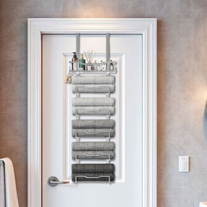 Towel Storage Rack Multi-level Door Mounted