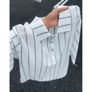 LIUBU | Vintage Stripe Short Sleeve Mens Polo Shirt
