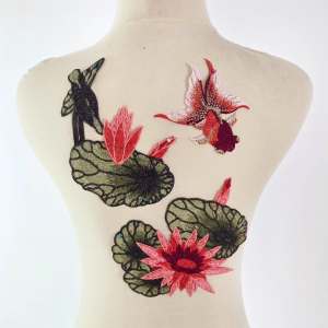 bordir teratai lotus n fish