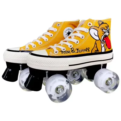 Double-row Roller Skates for Adults (Men and Women) Four-Wheel Roller Skates Childrens Roller Skates Adult Skates Double-Row Wheels Glitter Wheels