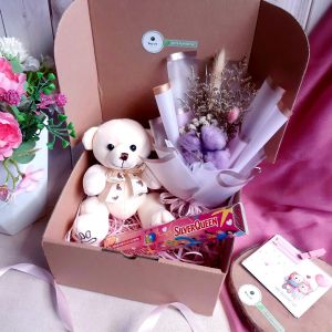 Hampers Gift Teddy Cokelat Buket - Hadiah Birthday Valentine Wisuda