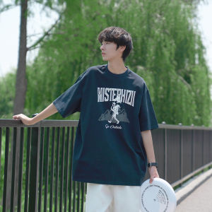 GOGOSOON Mens Short Sleeve T-Shirt 280g New Summer Fashion Design Pure Cotton American Style Printed round Neck Top