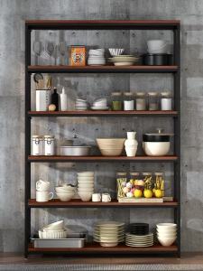 OUJUGEJIAJU | Rustic Iron & Wood Shelving Unit