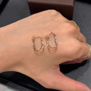 Gold Tassel Earrings Womens Snake Bone Chain Multi-circle Luxury Sensation Summer Fashion Jewelry Earring Accessories