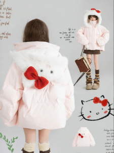 Keiko | Cat Design Hooded Padded Jacket