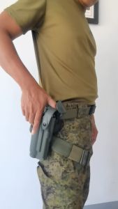 Tactical Holster Set For G17/19 With  flashlight-Compatible With QLS Mount Holster Panel Adapter With Leg Strap