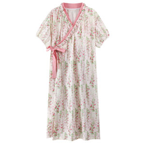 Miiow | Cat Woman Sleepwear Long Home Clothes Womens Style With Chest Pad Sweet Japanese Kimono Outwear Summer Season Polyester Fiber