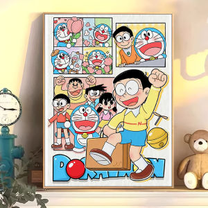 Bandai | Oil Painting Anime Pokémon Doraemon By Numbers Modern Wall Decor for Living Room Bedroom Perfect Gift No Frame