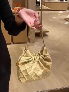 Mini chain Strap Bag Soft leather crossbody bag for womens niche ring check shoulder bag Fashion full match handbag