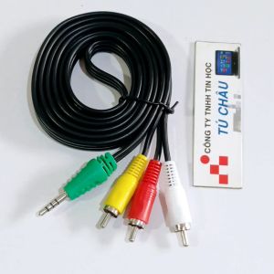 Cáp 3.5 ly ra 3 AV dài 1.5m / Chuẩn 3.5 ly (4 điểm cực) ra 3 AV Đực