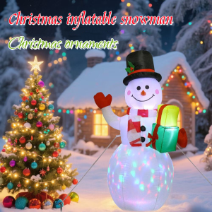 1.5M Christmas Inflatable Luminous Snowman Outdoor Garden Courtyard LED Light Inflatable Toy Christmas Party Decoration