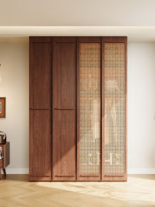 Vintage Rattan Non-formaldehyde Large Capacity Wardrobe