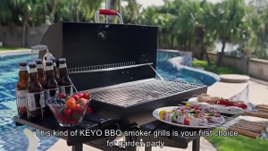Barbecue grill portable outdoor BBQ double-sided table stainless steel grill multifunctional wheeled grill roasted chicken grill
