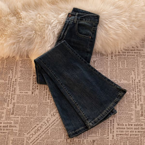 Quần Jeans Denim Co Giãn Lưng Cao Cho Nữ Quần Ống Loe Xòe Phong Cách Retro Đơn Giản Thường Ngày Thanh Lịch Cho Mùa Thu