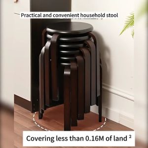 【Bearing 150kg】Dining Chairs Wood Stool Round Computer Desk Chair Cafe Kerusi Convenient Storage Round Stool KERUSI MAKAN Dressing Side Table Seat