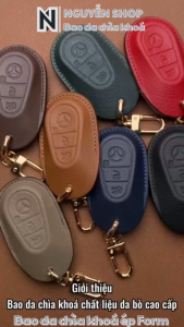 Bao Da Ép Form Chìa Khoá Ô Tô Mercedes MER-E3 Cho Xe S-Class Chìa Smartkey 3 Nút Bấm Bao Da Thật May Thủ Công