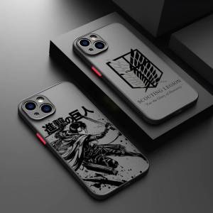 Hot Anime Attack on Titan Phone Case for iPhone 14 11 12 13 Mini Pro Max 8 7 Plus X XR XS MAX Translucent Matte Cover