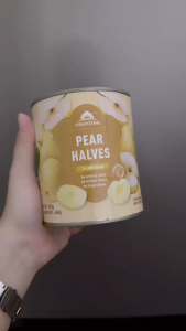 COUNTREE - Lon LÊ  820g - LÊ CẮT NỬA NGÂM NƯỚC ĐƯỜNG Pear Halves in Light Syrup