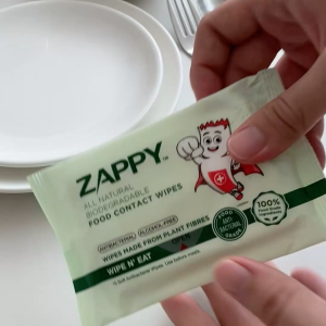 Zappy All Natural Biodegradable Food Contact Wipes 15s (12 or 36 Packets) - Lazada