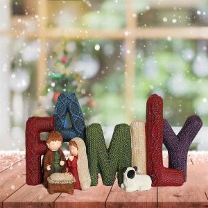Love/Family Alphabet Letter Ornament Christmas Decoration Merry Christmas Holiday Gift Elegant Resin Craft Decoration Bauble Gif