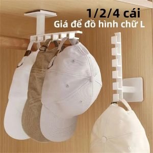 1/2/4 Móc Treo Mũ Hình Chữ L Đa Năng 6 Móc Treo Mũ Bóng Chày Giá Để Đồ Nhiều Màu Chất Liệu PVC Tiện Dụng