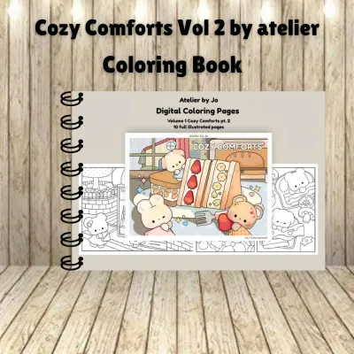Cozy Comforts Vol 2 coloring book coloring book 10 Pages relaxing art therapy book
