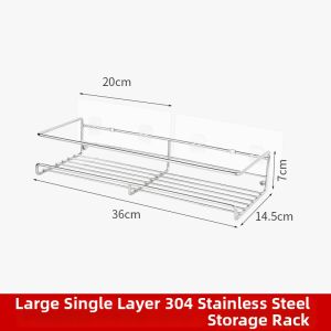 Bathroom Shower Head Storage Rack No Drilling Needed Hair Shampoo Bath Gel Storage Shelf Bathroom Organizer Stainless Steel