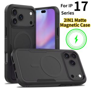 Heavy Armor Defender Magnetic Charging Case for IPhone 17 Pro Max Air 16 15 14 Plus 13 12 Ott Box Shockproof Matte Protect Cover
