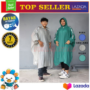 Jas Hujan Ponco Lengan Personal 710 Elmondo - Promo Mantel Ujan Raincoat Pria Wanita Dewasa Murah