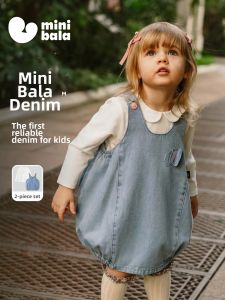 MINI BALA | Girls Set Long Sleeve T-Shirt Dungaree Dress