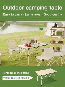 【Fast delivery】Foldable Camping Table Portable Folding Meja Outdoor garden Picnic Table Egg Roll Table Aluminum Makan