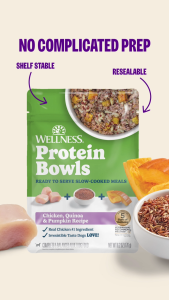 Wellness Protein Bowls Fresh Dog Food 6.2oz (176g) | Slow-Cooked Complete Meals w 7 Recipes