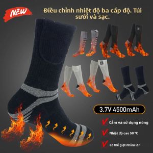 Tất Giữ Nhiệt Điện Sưởi Ấm Mùa Đông Có Thể Sạc Lại Bằng USB Thích Hợp Cho Đi Bộ Đường Dài Trượt Tuyết Đạp Xe Ngoài Trời Chất Liệu Modal