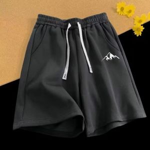 Summer Thin Sports Shorts Men Pure Cotton Outerwear Loose Casual Breathable Knee Length Pants Running Trendy Sweatpants