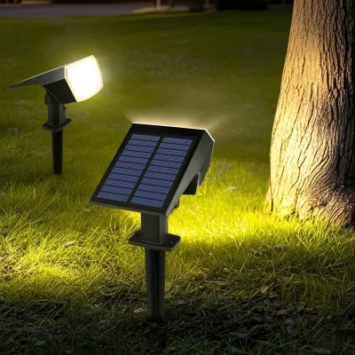 59LEDs Solar Spotlights Outdoor Light Control Waterproof Floor Mounted Lawn Lamp for LandscapeCourtyardGardenTree Decoration