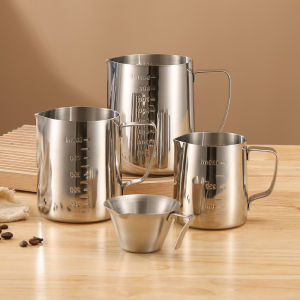 Milk Frother Pitcher Coffee Latte Art Cup Stainless Steel Clear scale Precise Control Home Professional Cafe Accessorios