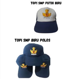 TOPI SEKOLAH SD SMP SMA BORDIR COMPUTER BELAKNG KARET JAHITAN RAPIH MINIMAL ORDER 10 PCS