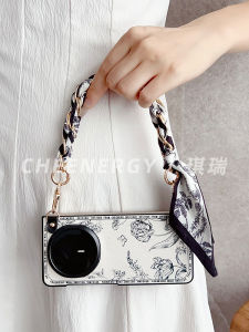 เคสโทรศัพท์มือถือแบบพับได้ Magic V5 สำหรับ Honor รุ่นที่ดีที่สุด สำหรับผู้หญิง พร้อมสายสะพายไหล่ ป้องกันการตกหล่น ดีไซน์เรโทร ผ้าผูกคอแบบผูกโบว์