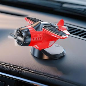 Solar Powered Rotating Airplane Car Interior Ornaments Car Air-freshener Dashboard Decoration Fragrance Auto BMW Accessories